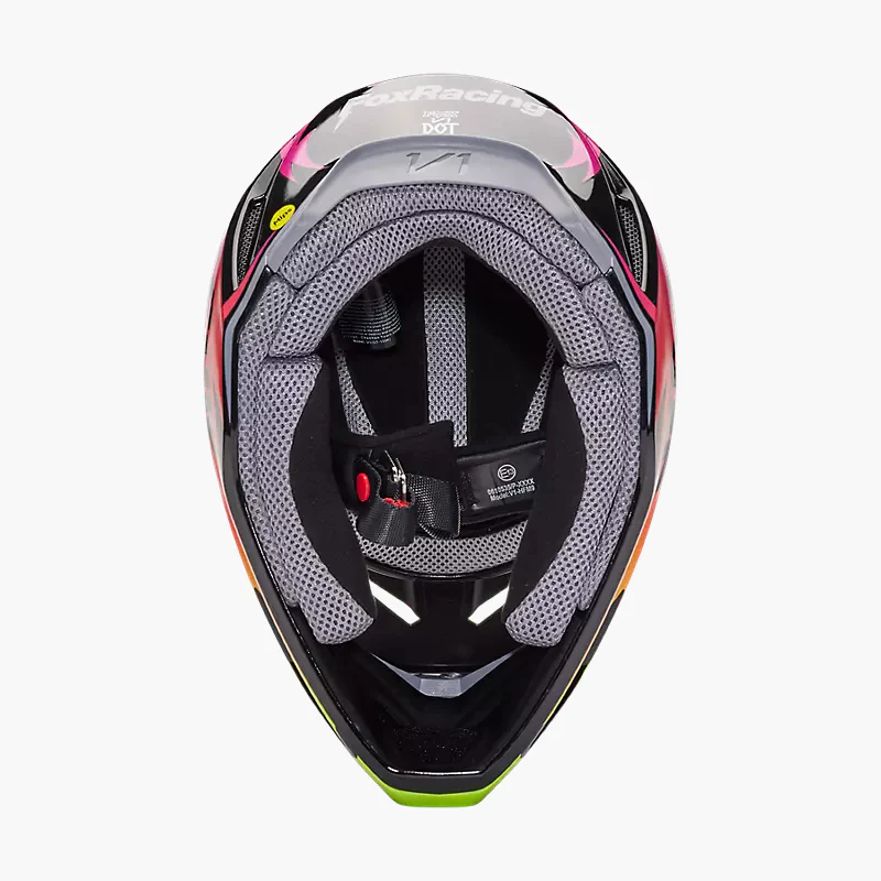 FOX Casco Moto V1 Statk Rojo/Rosado - Image 6
