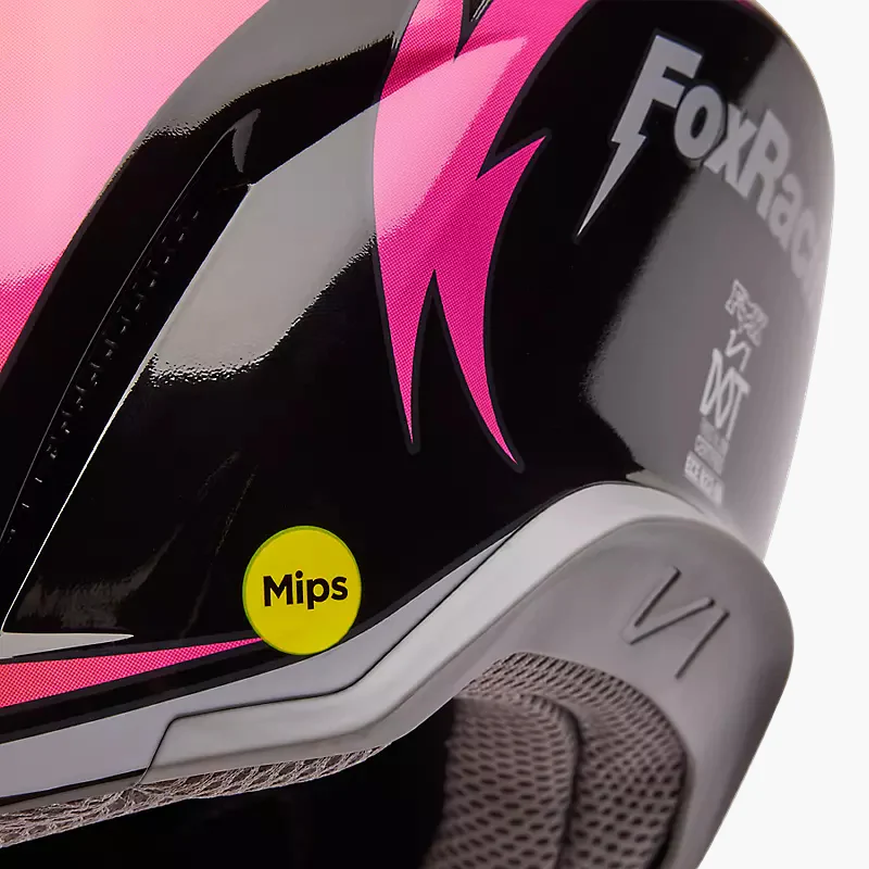 FOX Casco Moto V1 Statk Rojo/Rosado - Image 9