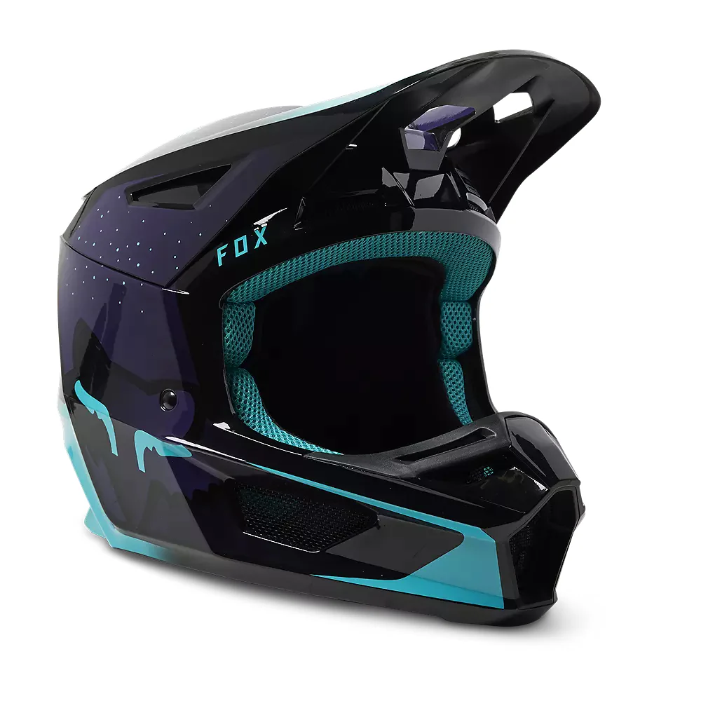 FOX Casco Moto V2 Vizen Negro/Morado