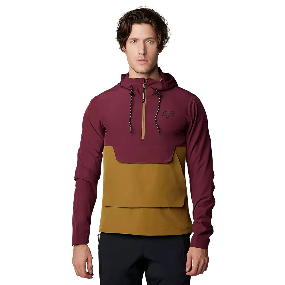 FOX Chaqueta Bicicleta Ranger Wind Pullover Burdeo/Biege