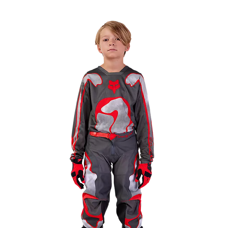 FOX Pantalon Moto Niño 180 Atlas Gris/Rojo - Image 2