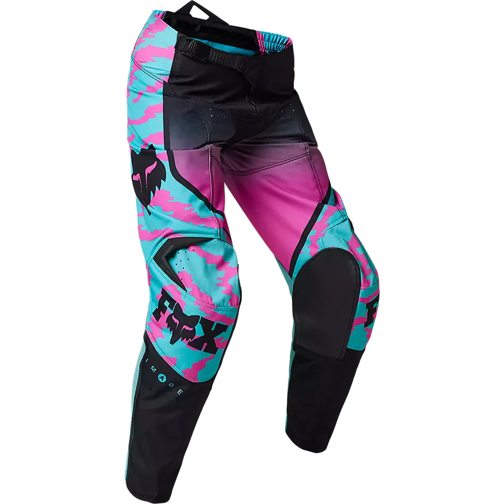 FOX Pantalon Moto Niño 180 Nuklr Celeste/Rosado