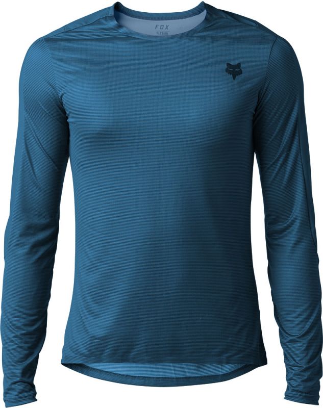FOX Polera Bicicleta Flexair Ascent Manga Larga Azul