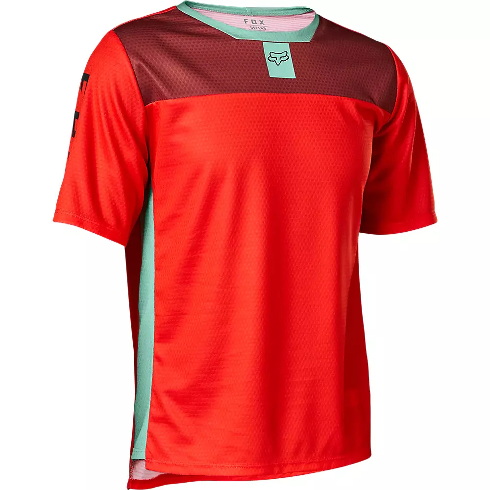 FOX Polera Bicicleta Manga Corta Niño Defend Rojo