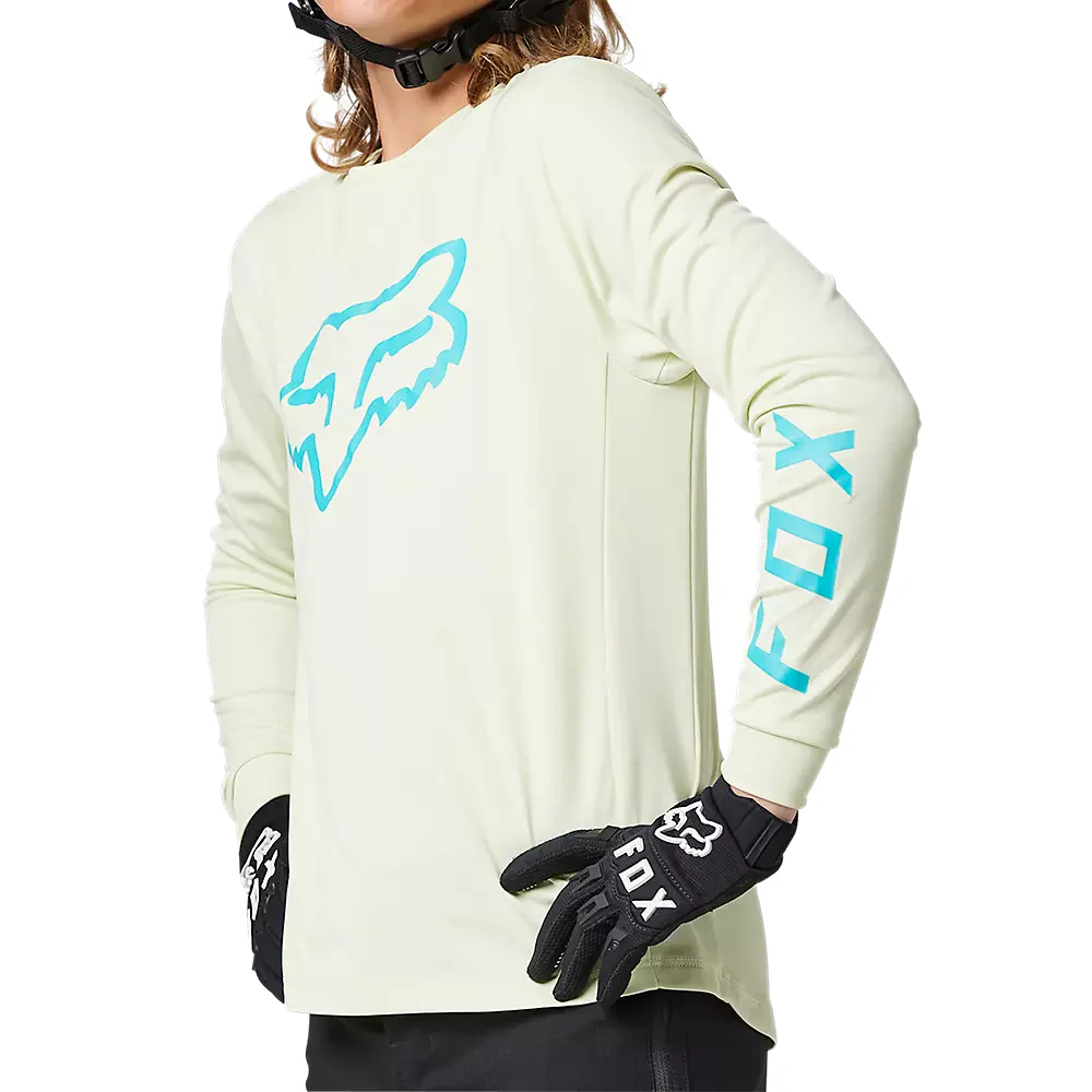 FOX Polera Bicicleta Niño Ranger Manga Larga Blanco Hueso - Image 2