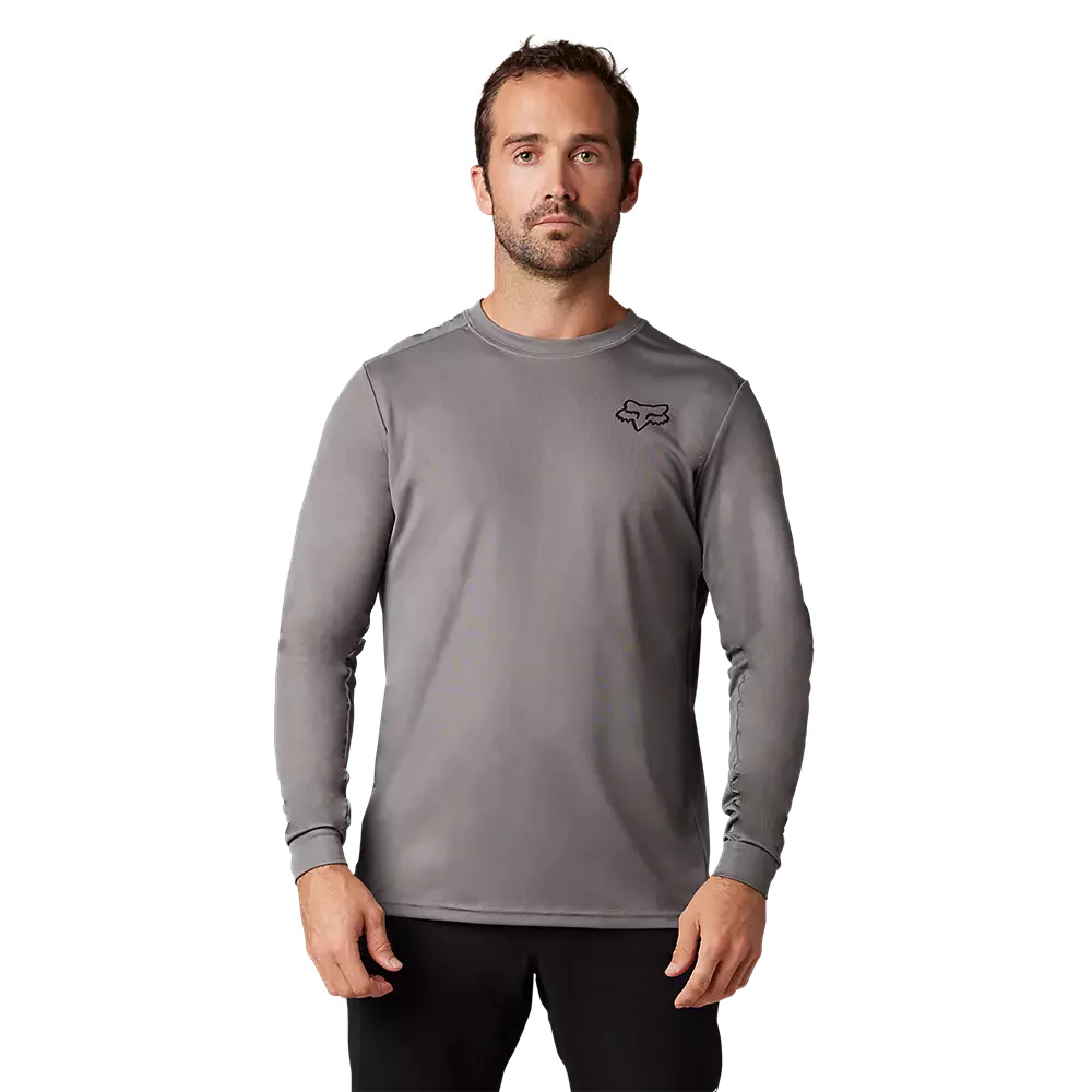 FOX Polera Bicicleta Ranger Font Manga Larga Gris - Image 2