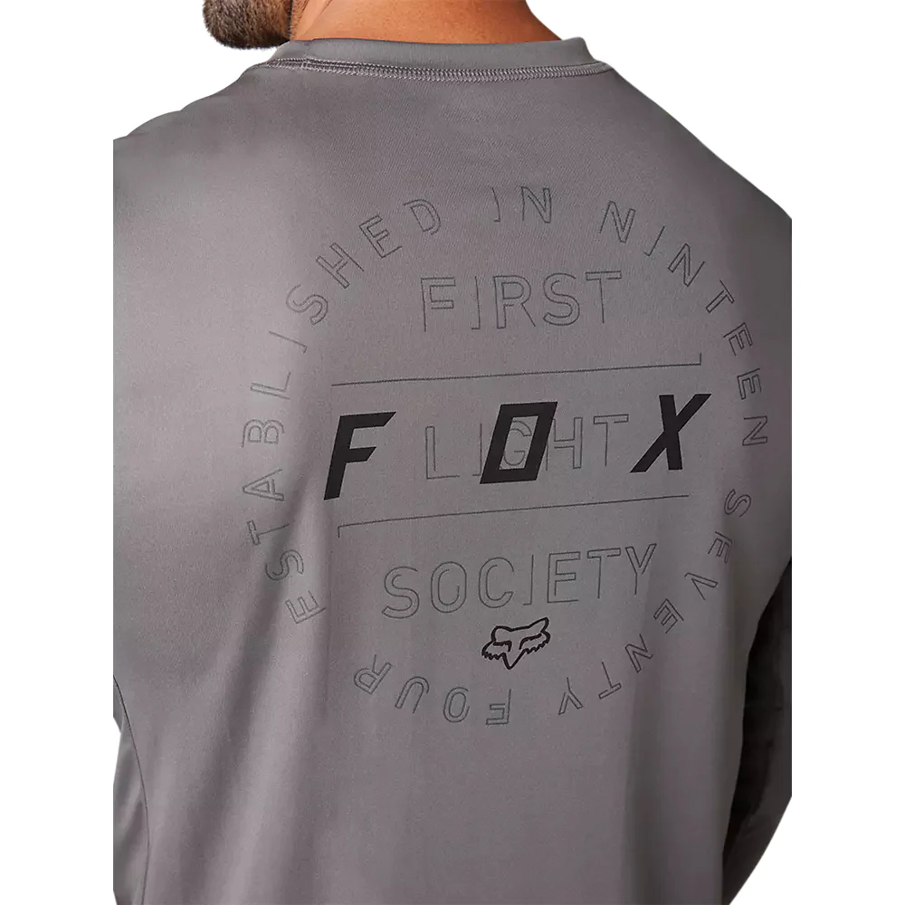 FOX Polera Bicicleta Ranger Font Manga Larga Gris - Image 4