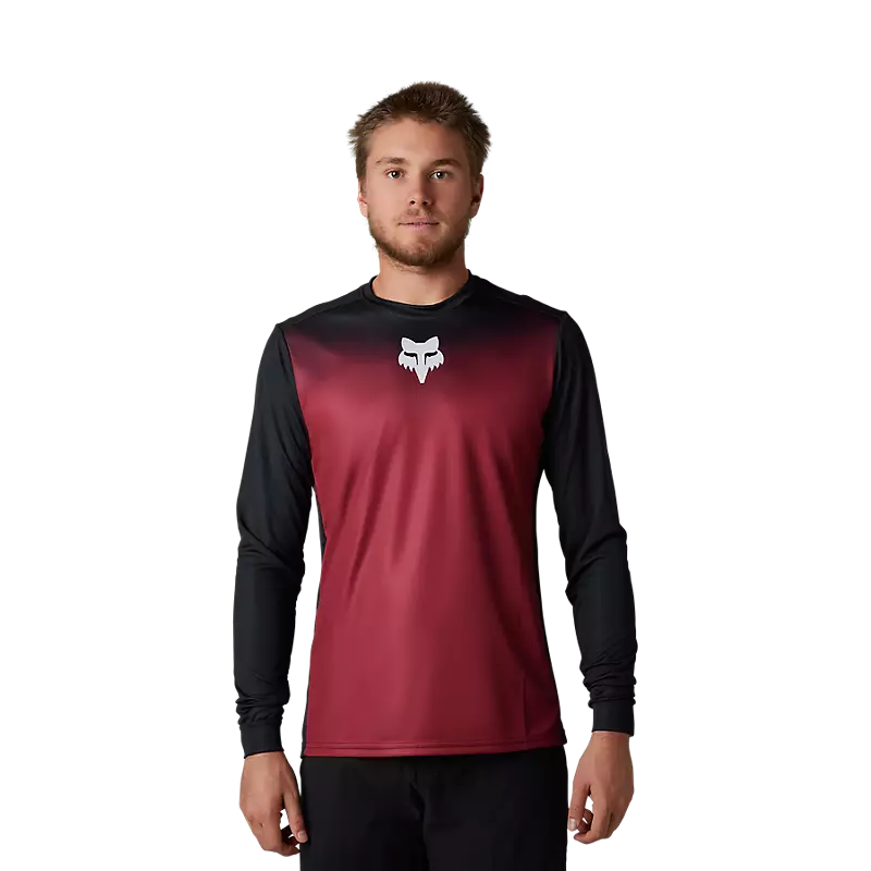 FOX Polera Bicicleta Ranger Keel Manga Larga Negro/Rojo - Image 2
