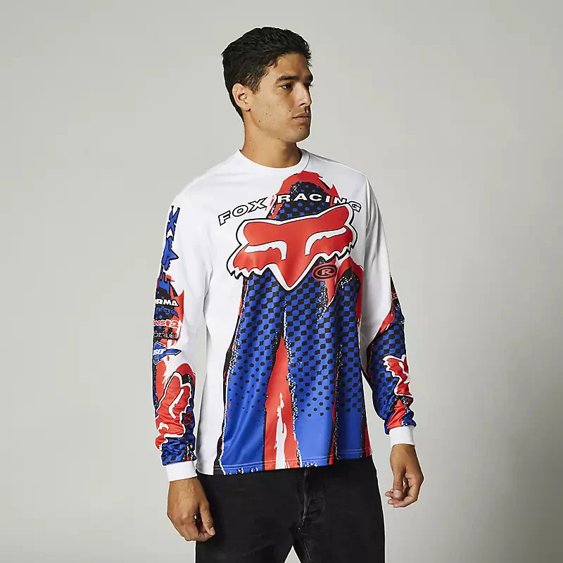 FOX Polera Lifestyle Brushed Blanco/Azul/Rojo