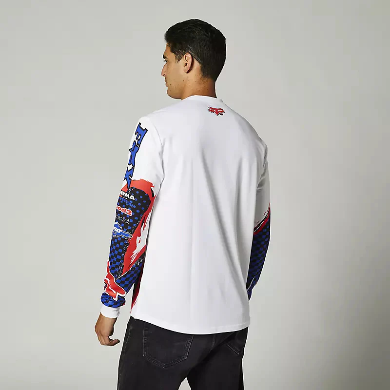 FOX Polera Lifestyle Brushed Blanco/Azul/Rojo - Image 2