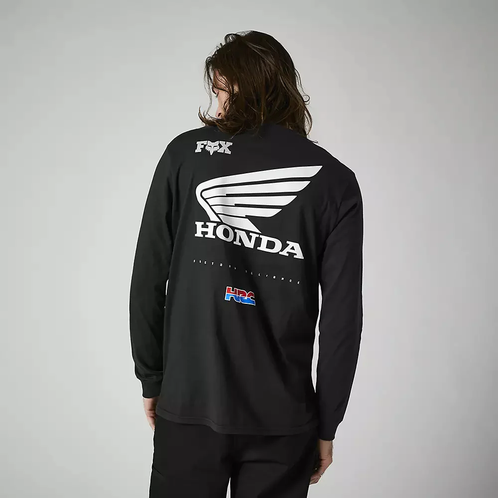 FOX Polera Lifestyle Honda Wing Premium Manga Larga Negro - Image 2