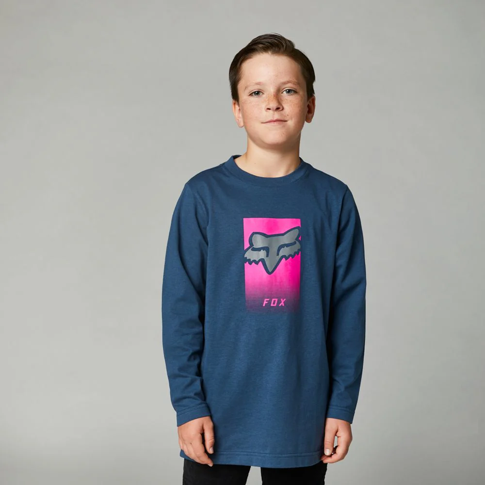 FOX Polera Lifestyle Niño Manga Larga Dier Azul