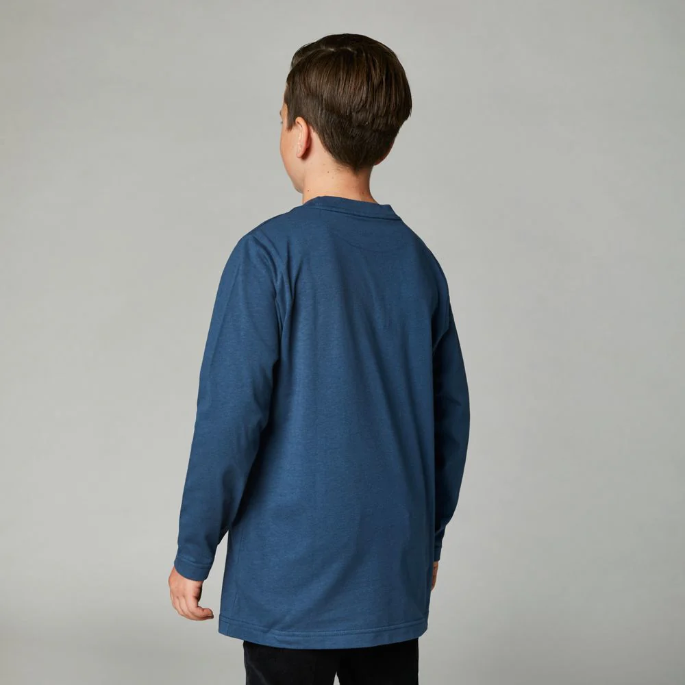 FOX Polera Lifestyle Niño Manga Larga Dier Azul - Image 2