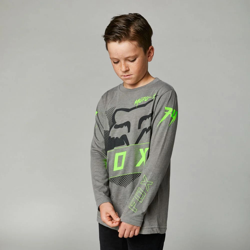 FOX Polera Lifestyle Niño Manga Larga Riet Gris - Image 3