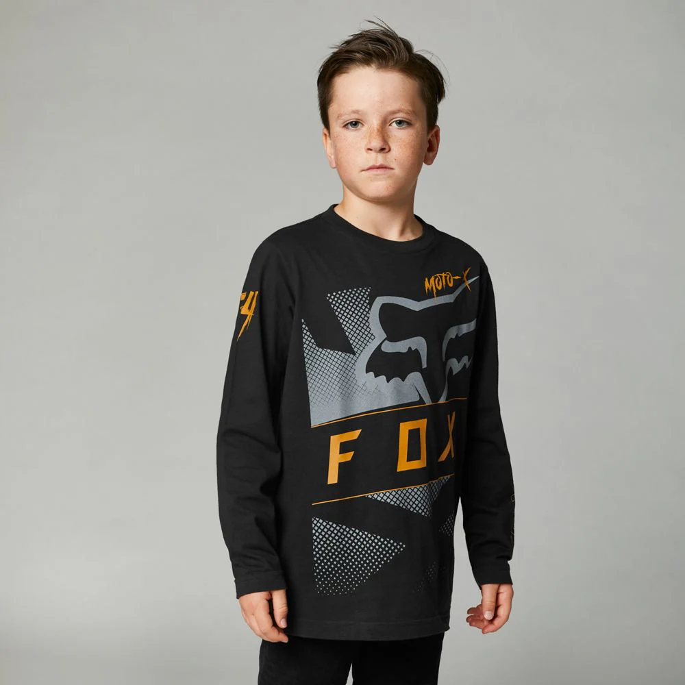 FOX Polera Lifestyle Niño Manga Larga Riet Negro