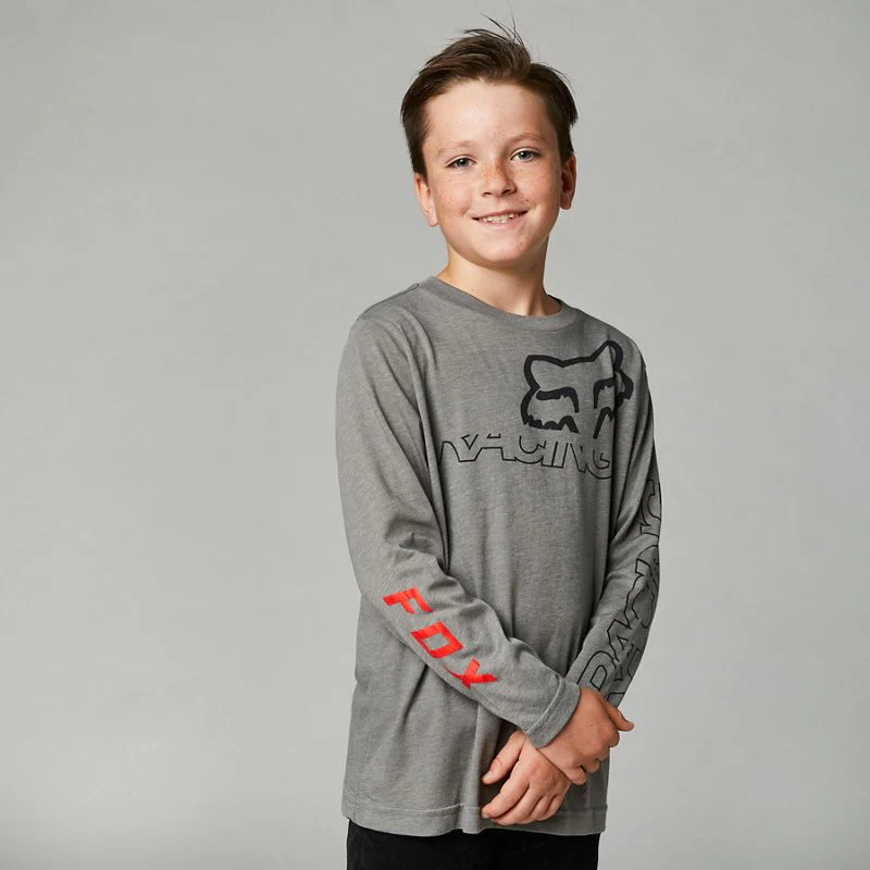 FOX Polera Lifestyle Niño Manga Larga Skew Gris