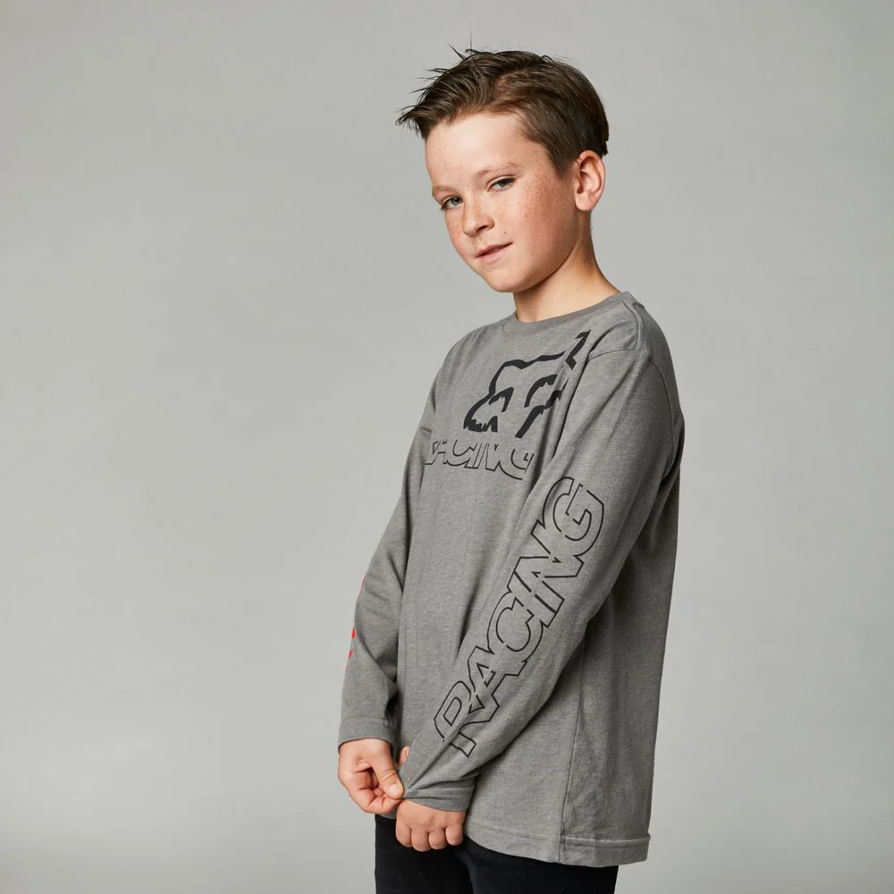 FOX Polera Lifestyle Niño Manga Larga Skew Gris - Image 3