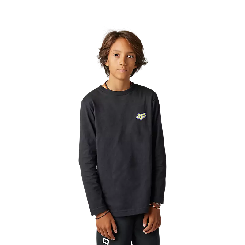 FOX Polera Lifestyle Niño Morphic Manga Larga Negro