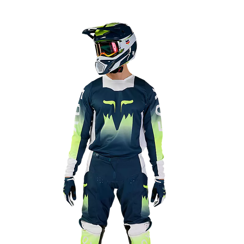 FOX Polera Moto 180 Flora Azul Petroleo - Image 2