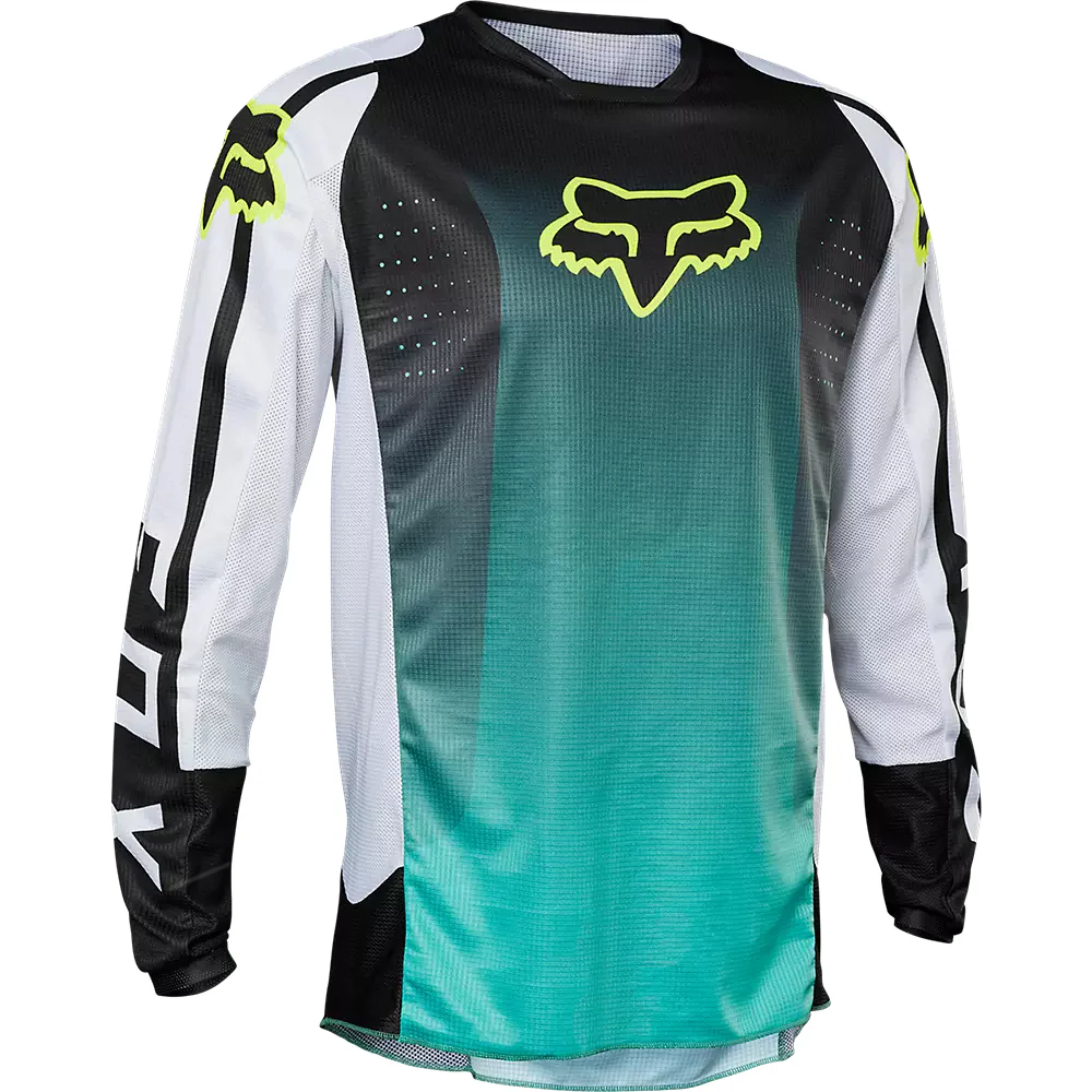 FOX Polera Moto 180 Leed Celeste/Blanco