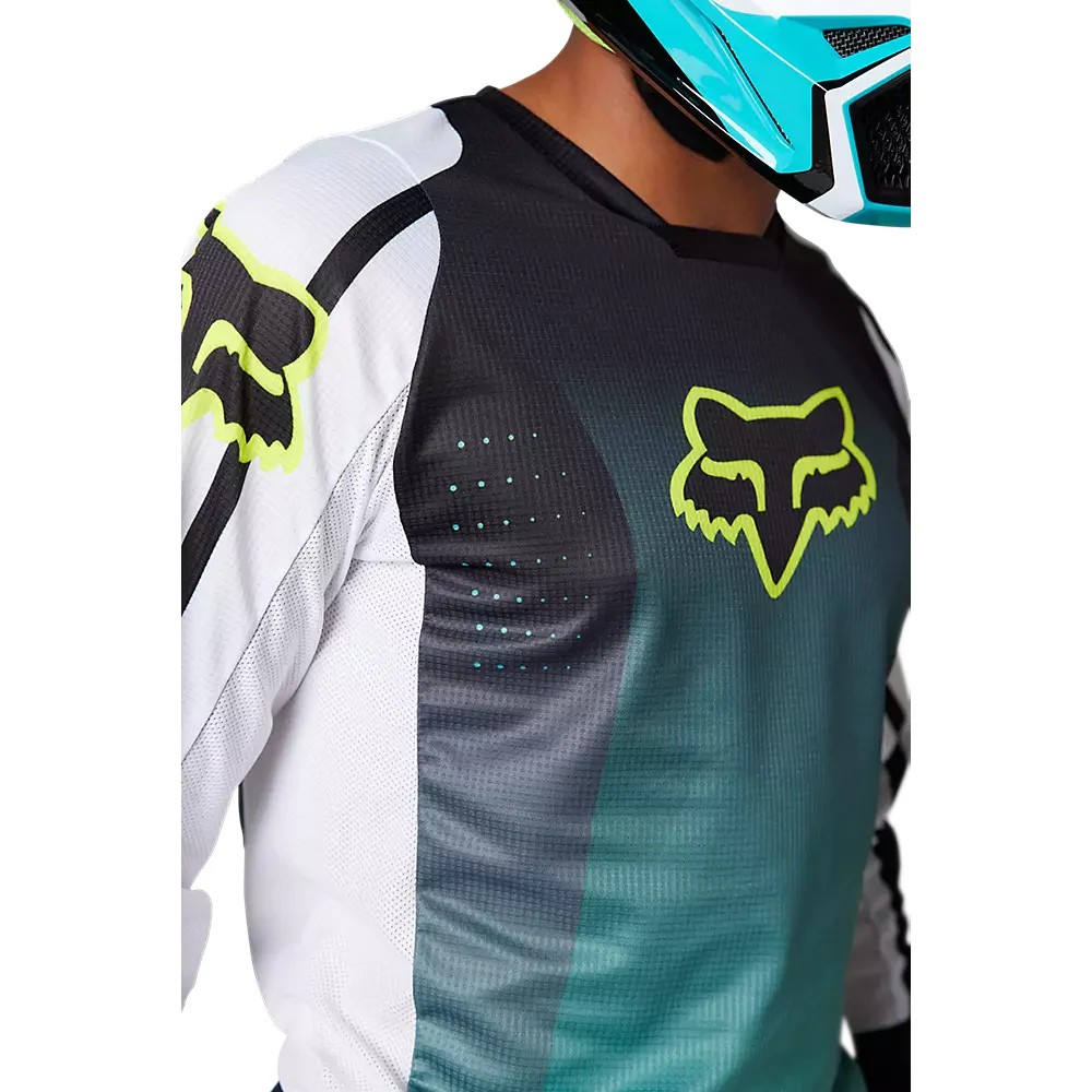 FOX Polera Moto 180 Leed Celeste/Blanco - Image 4