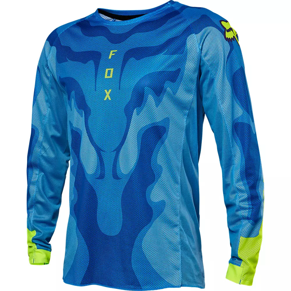 FOX Polera Moto Airline Exo Azul/Amarillo - Image 3