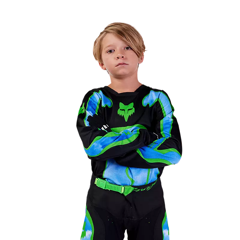 FOX Polera Moto Niño 180 Atlas Celeste/Verde - Image 4