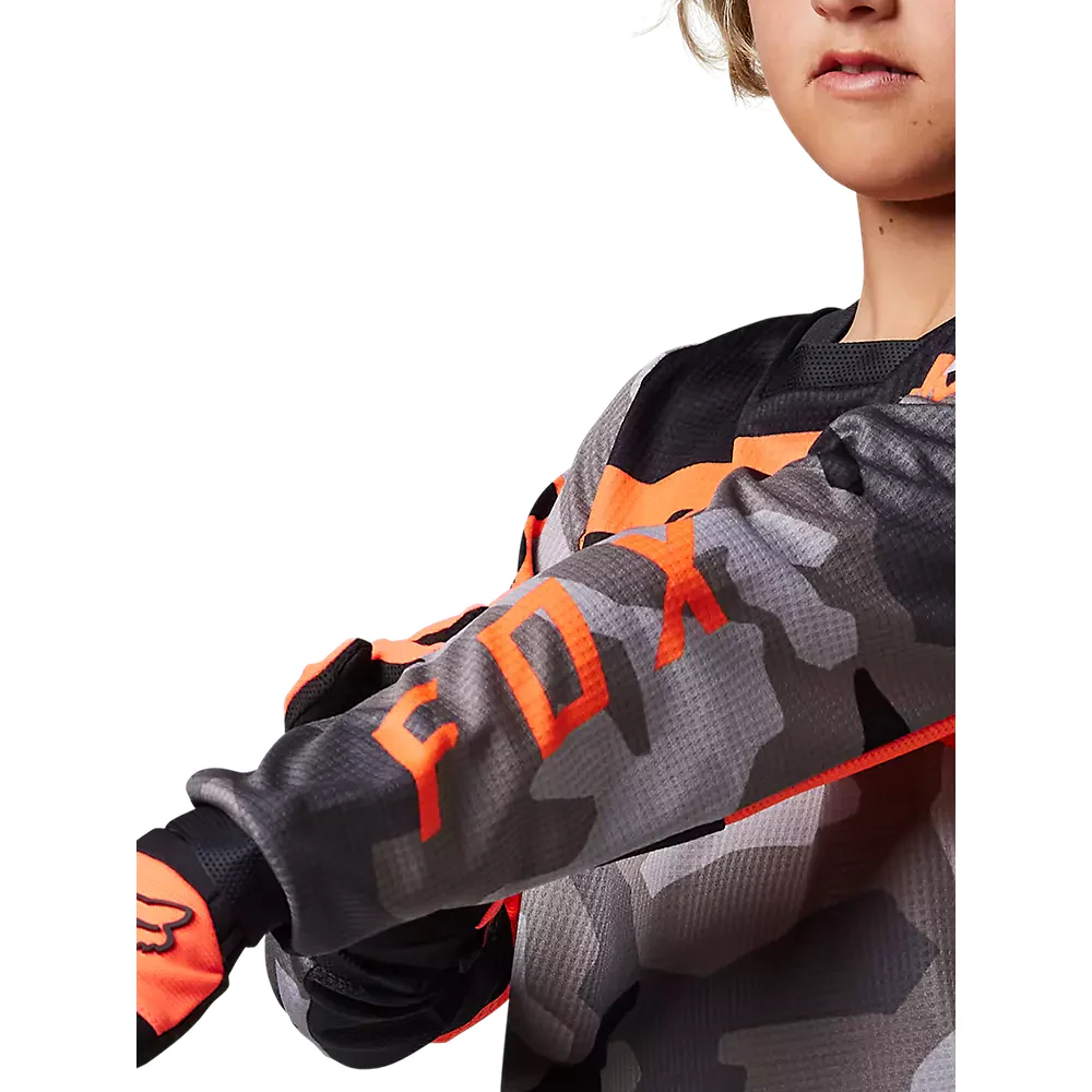 FOX Polera Moto Niño 180 BKNR Camo Gris/Naranjo - Image 5
