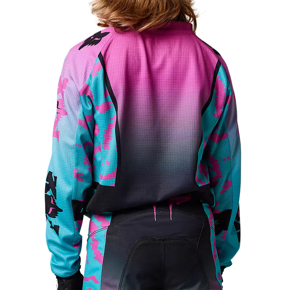 FOX Polera Moto Niño 180 Nukrl Celeste/Rosado - Image 3