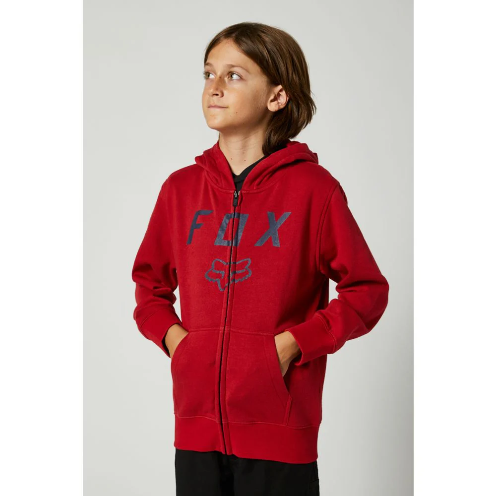 FOX Poleron Lifestyle Niño Legacy Moth Zip Rojo
