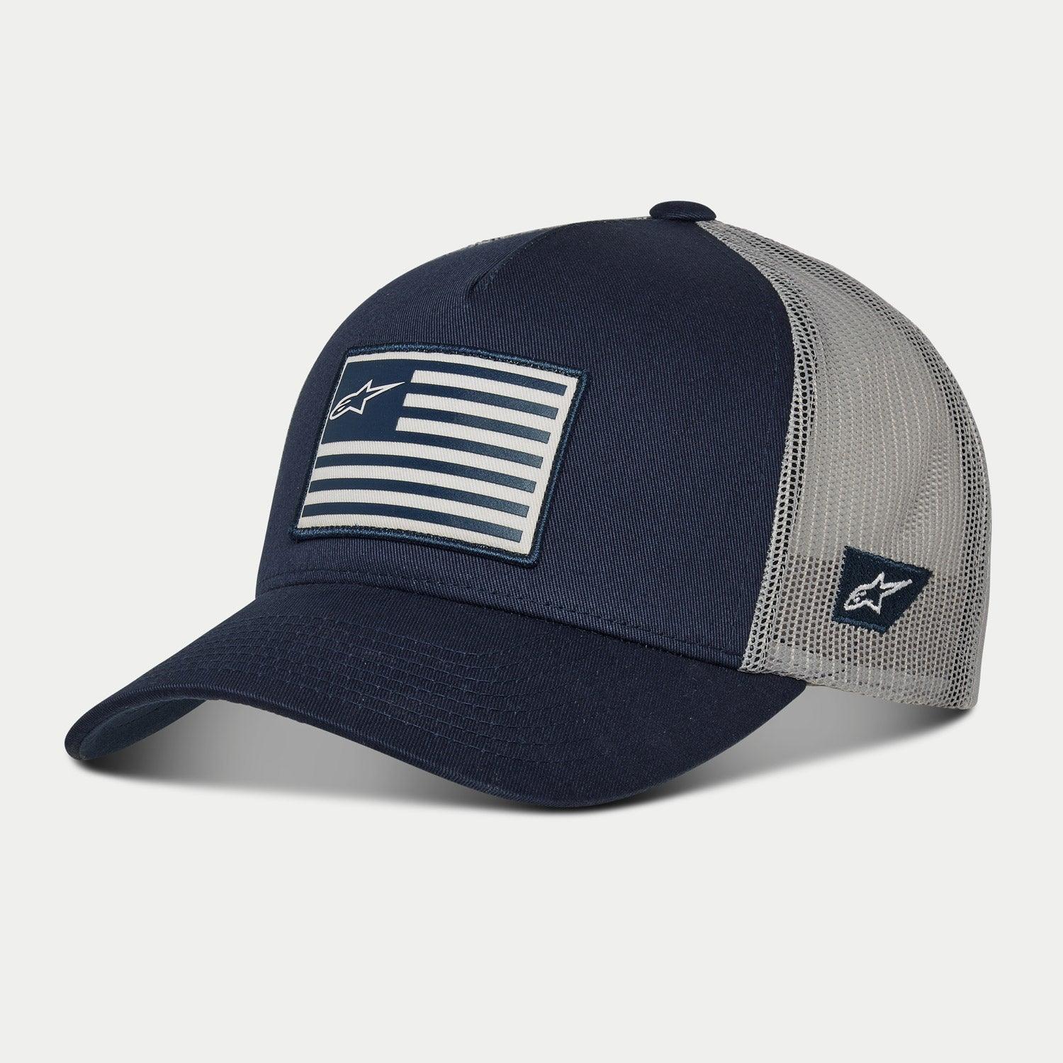 Gorro Alpinestars Flag Snapback Azul Oscuro - Gris