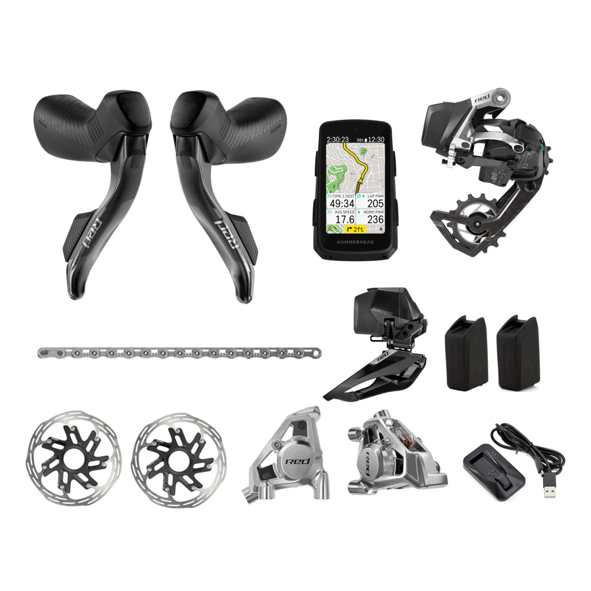 Grupo Sram Red AXS E1 ETAP | Hammerhead Karoo | 2x12