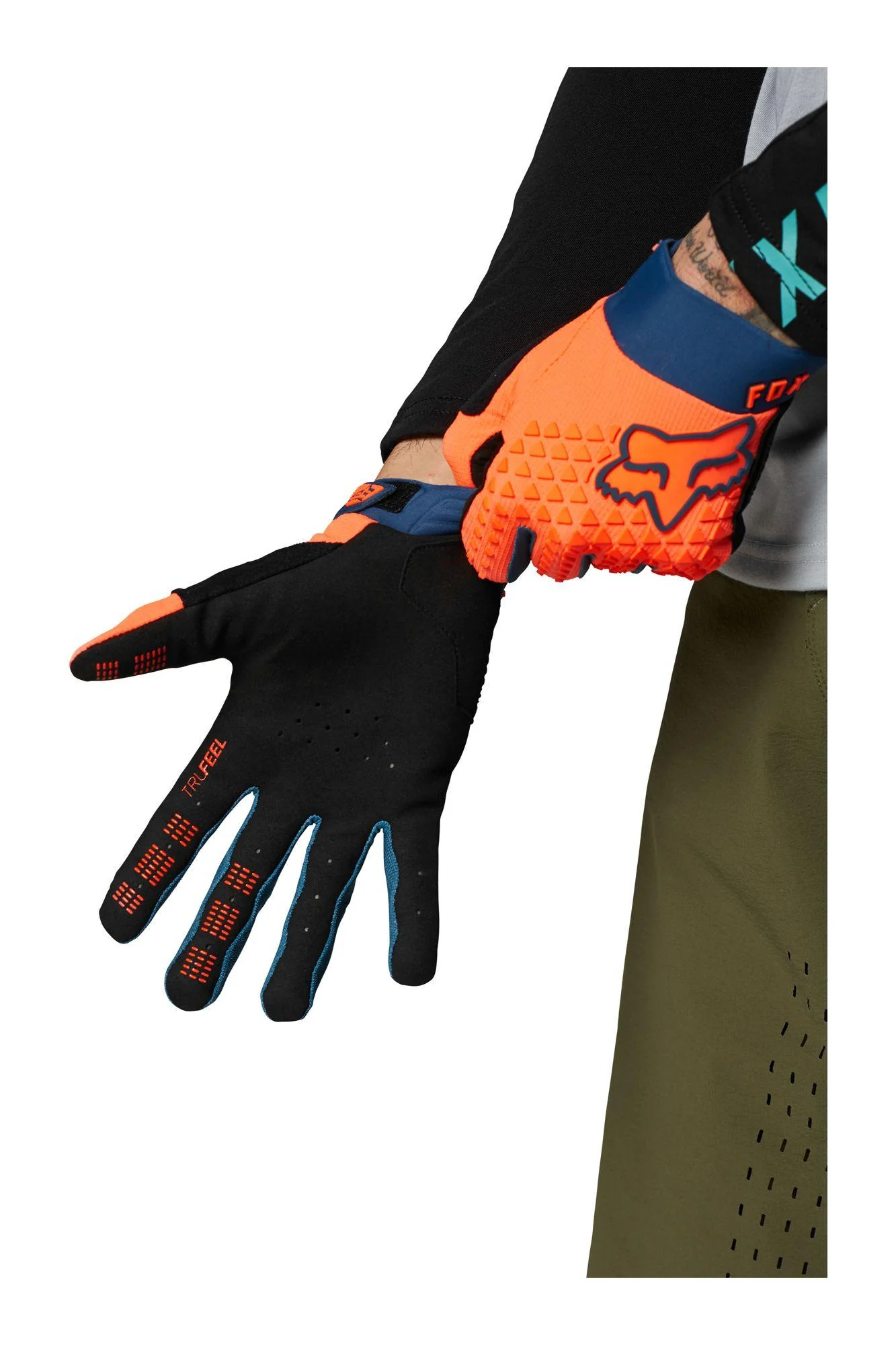 Guantes Bicicleta Niño Defend Rojo Fox Racing - Image 2