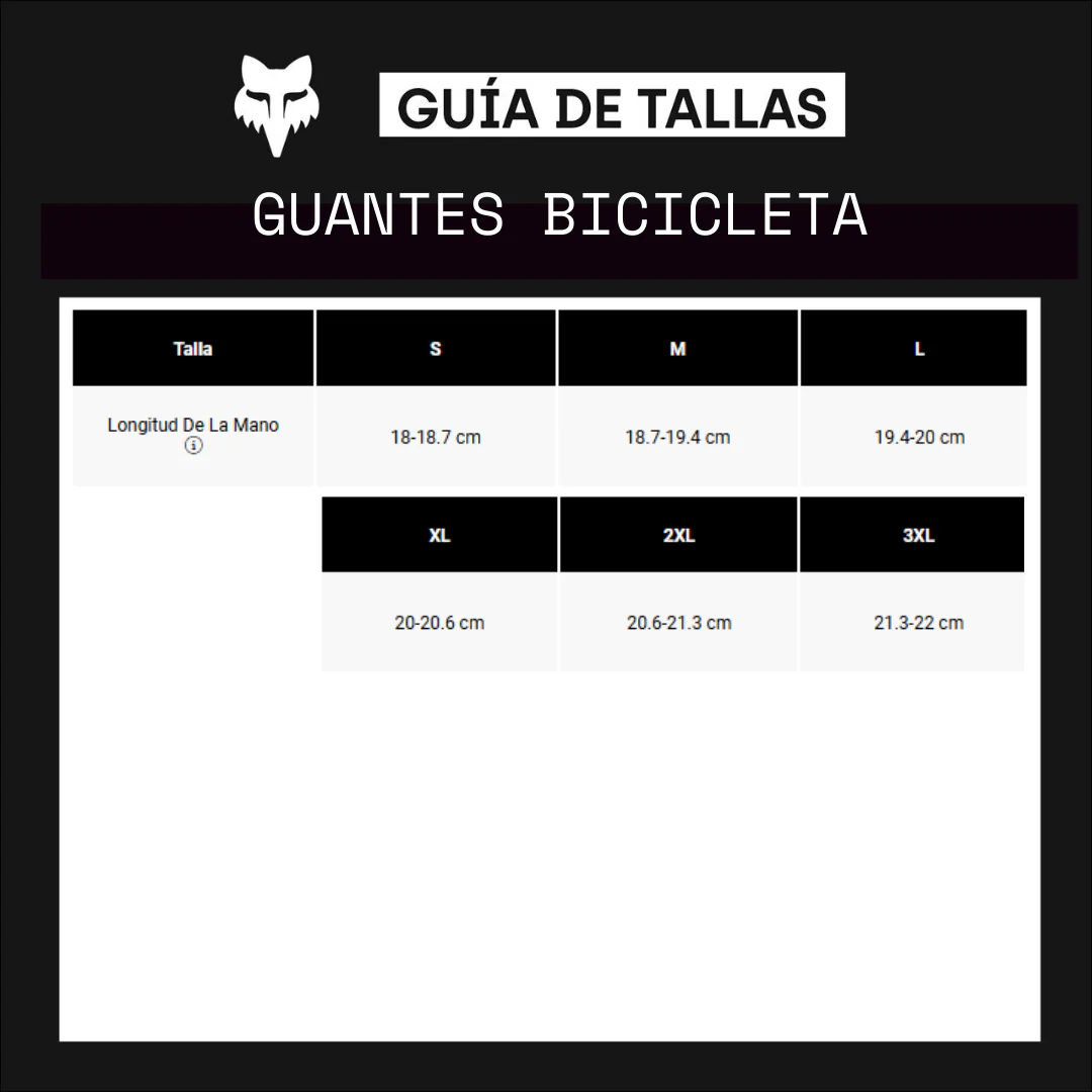 Guantes Bicicleta Ranger Gel Short Finger Negro Fox - Image 3