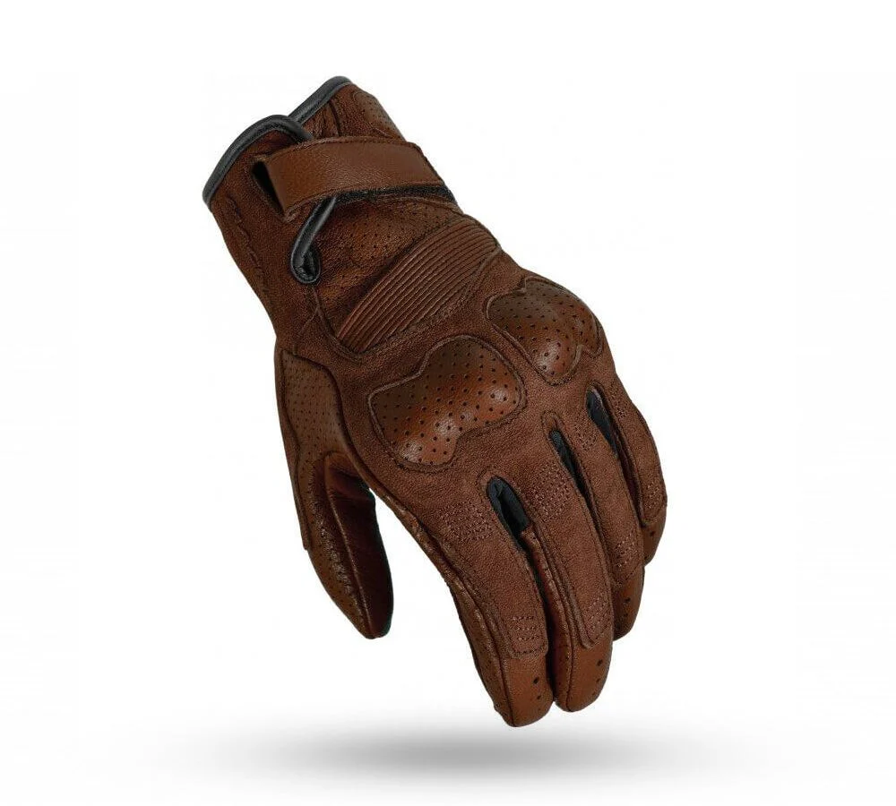 Guantes de cuero con ventilación Bold color marrón oscuro | Macna