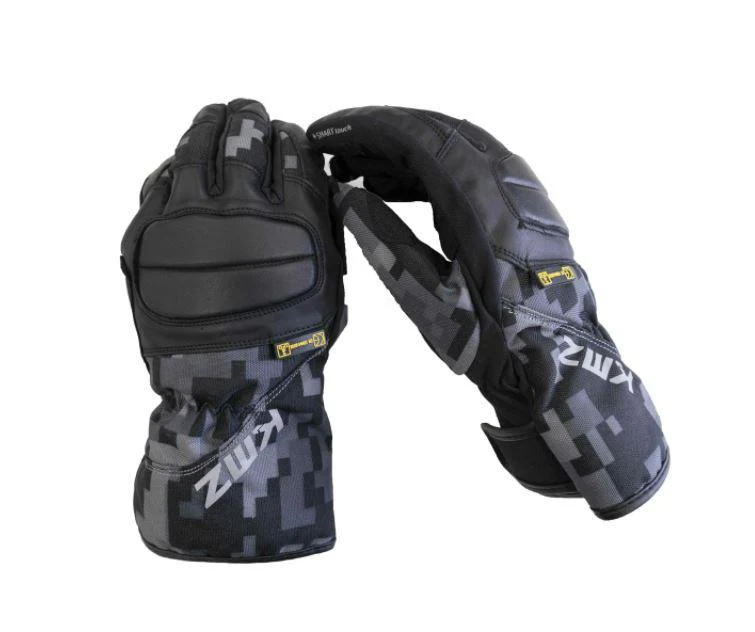 Guantes Moto Iran Negro/Gris Camo KMZ - Image 3
