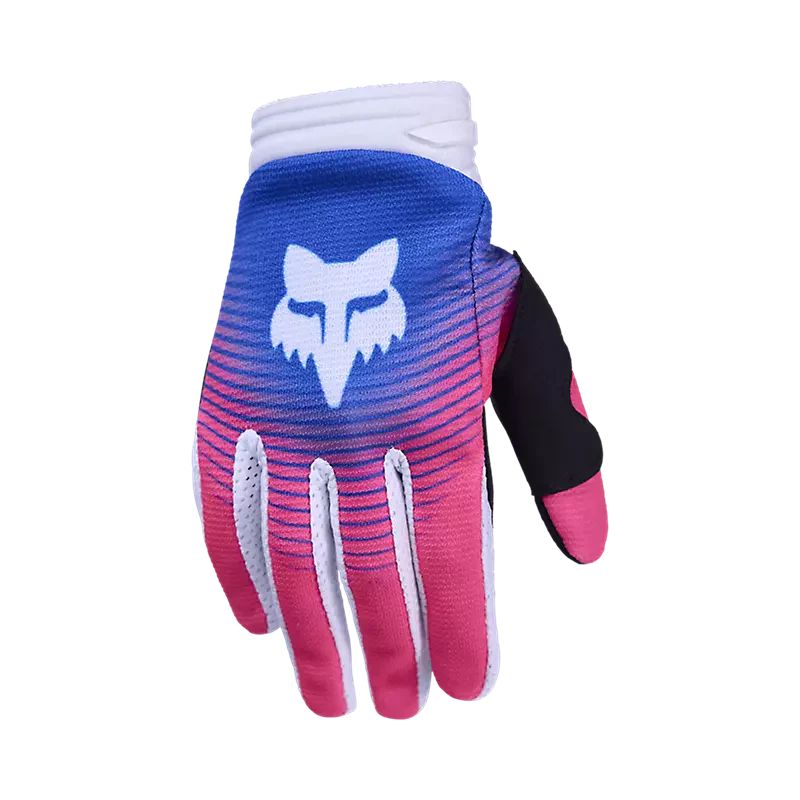 Guantes Moto Niño 180 Collect Azul/Rosado Fox