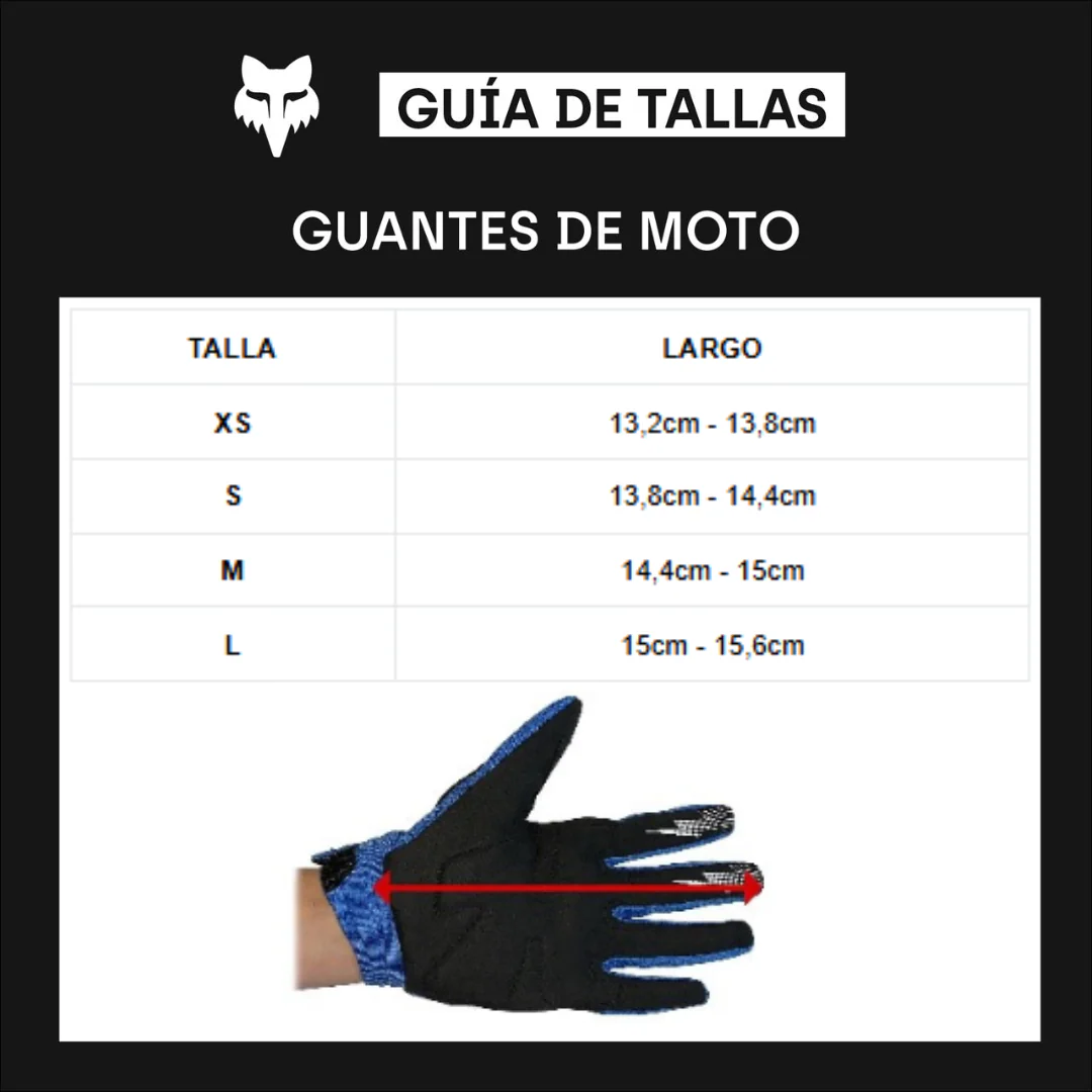 Guantes Moto Niño 180 Taunt Azul Marino Fox - Image 3