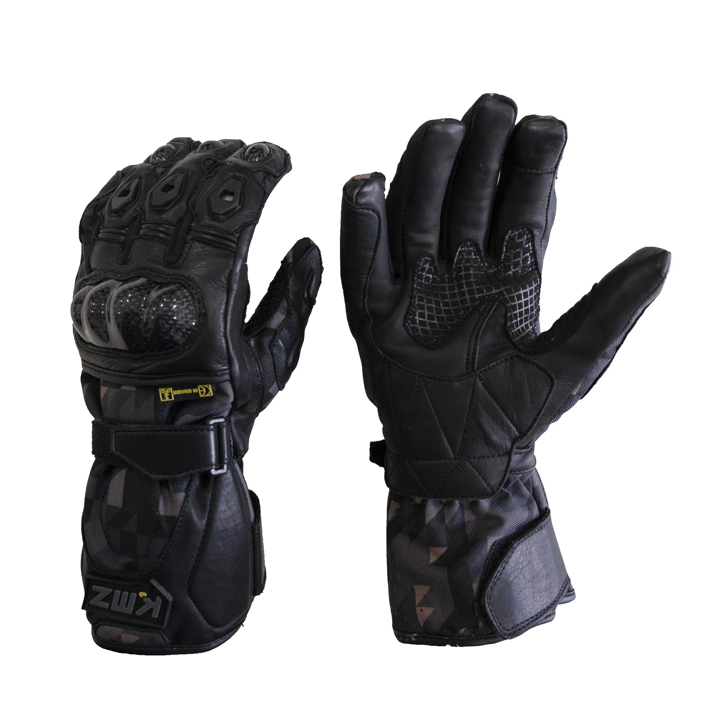 Guantes Moto Oman Negro/Gris Camo KMZ - Image 2