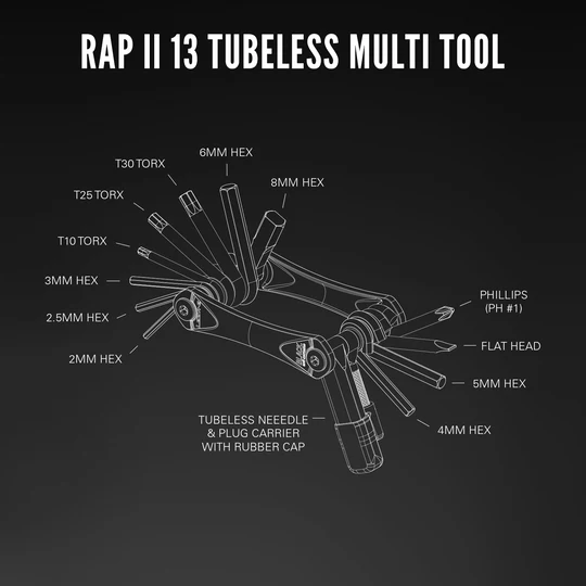 Lezyne Herramienta Rap Ii 13 Multi Tool Tubeless Black - Image 4