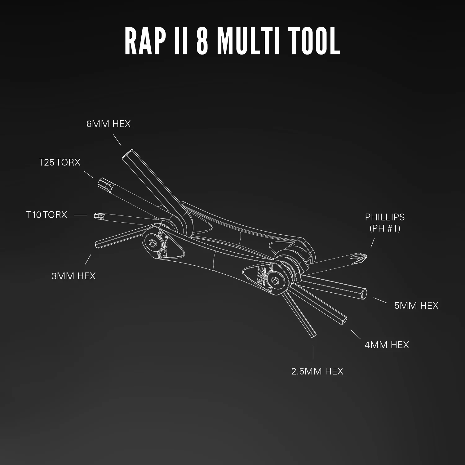 Lezyne Herramienta Rap Ii 8 Multi Tool Black - Image 3