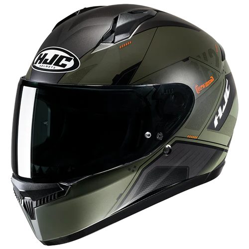 HJC Casco C10 Inka MC7SF Verde Militar/Naranjo