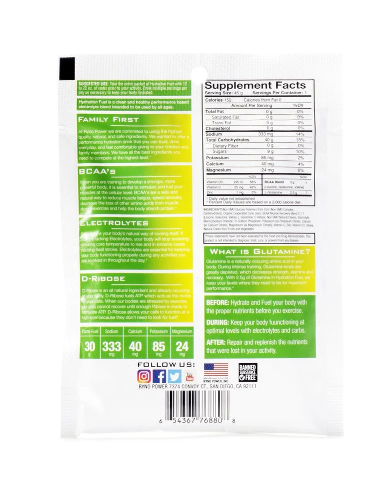 Hydration Fuel - LL Single Serving Ryno Power - Image 2