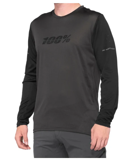 Jersey 100% Ridecamp Long Sleeve Black Charcoal