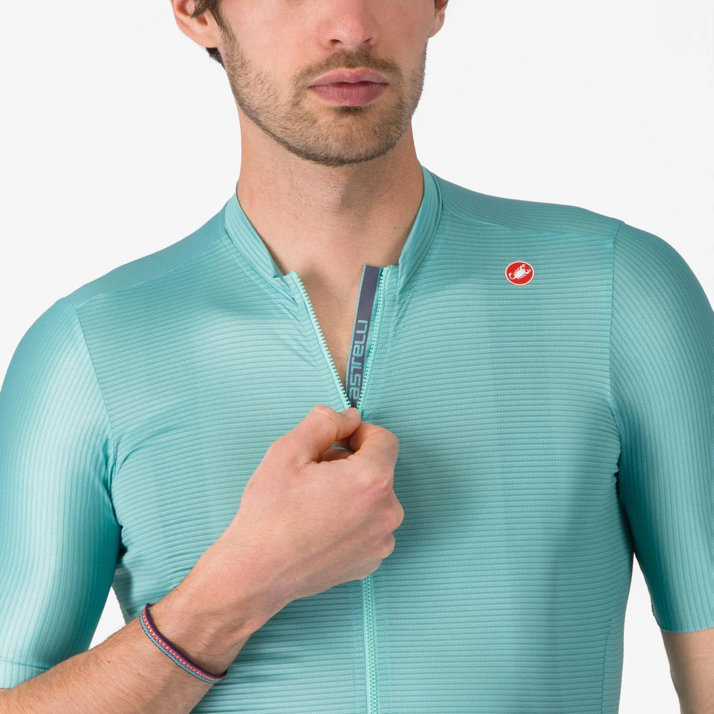 Jersey Castelli Espresso Pool Blue Back Reflex - Image 3
