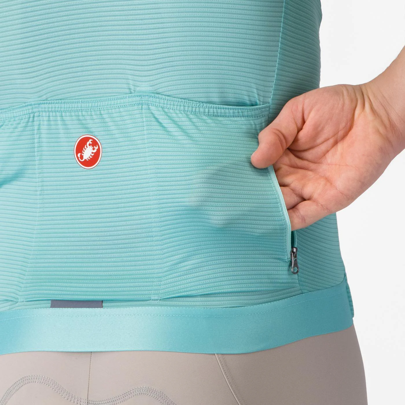 Jersey Castelli Espresso Pool Blue Back Reflex - Image 4