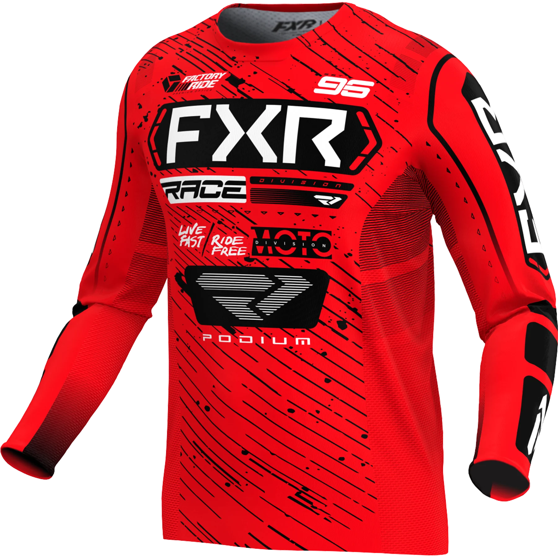 Polera Moto FXR Podium Rojo/Negro