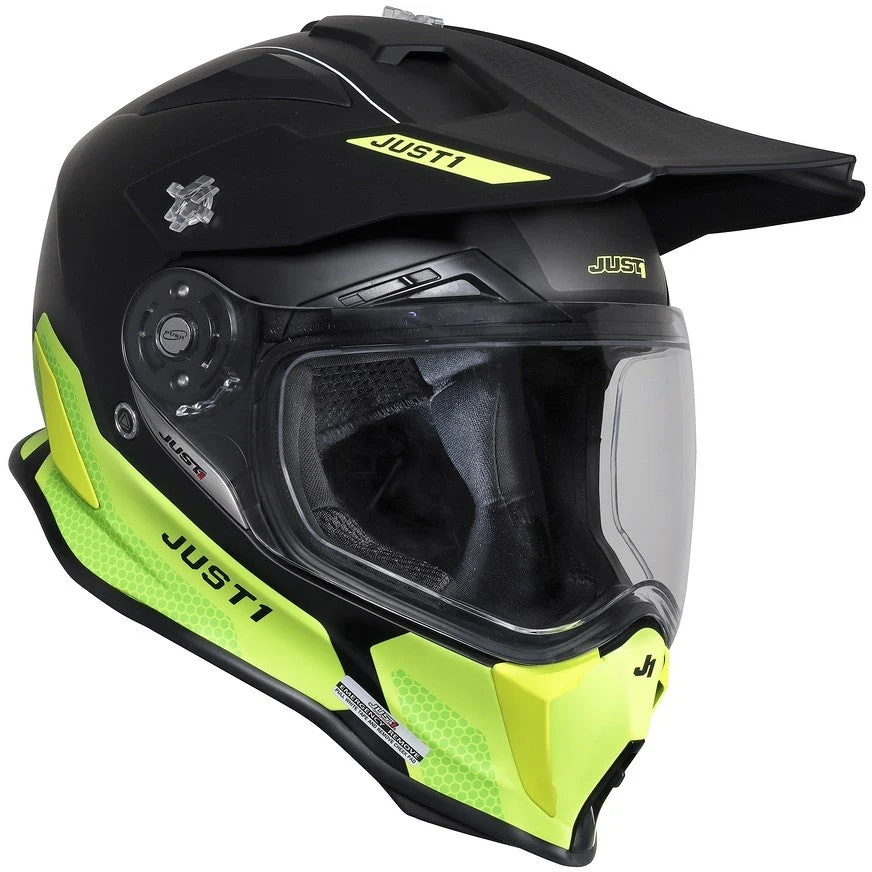 Just1 Casco Moto J14-F Elite Amarillo Fluor Negro - Image 2