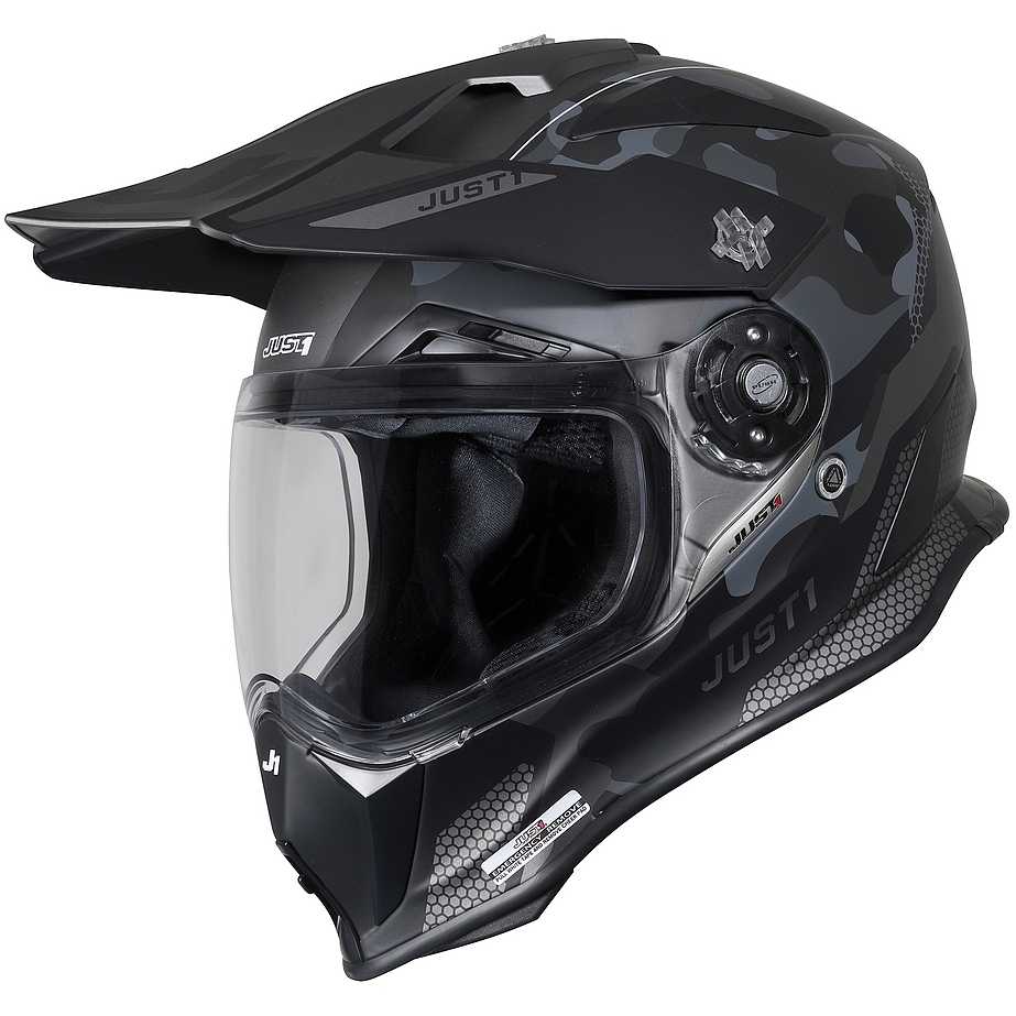 Just1 Casco Moto J14-F Elite Camo Titanio