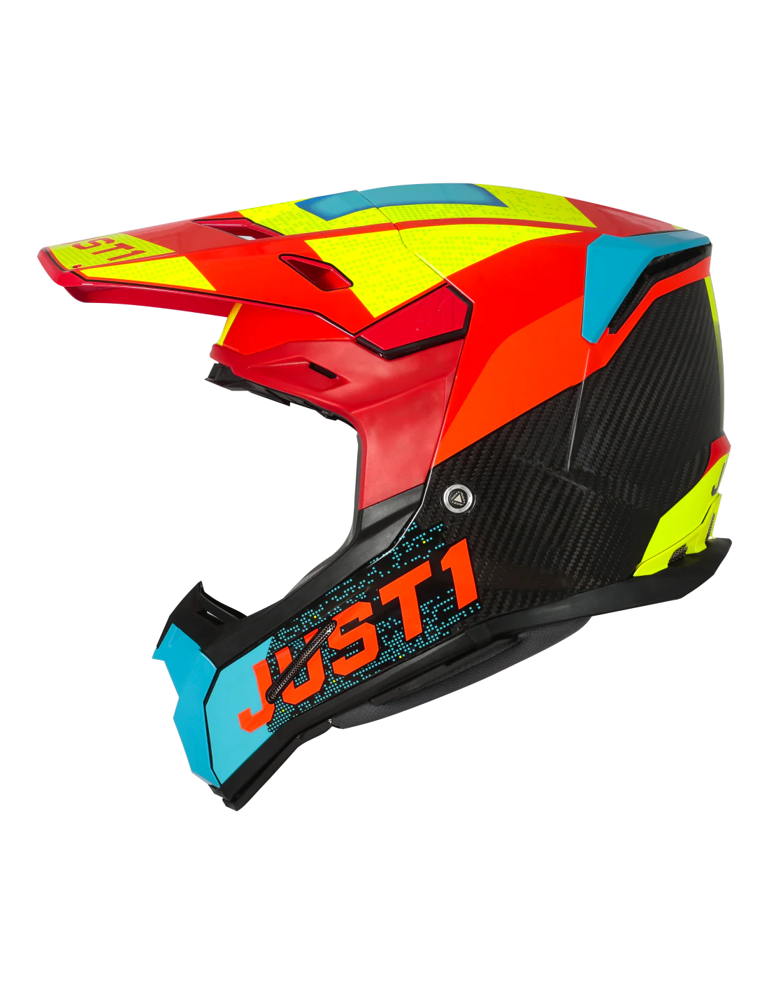 Just1 Casco Moto J22 Adrenaline Red Blue Yellow Carbon - Image 3